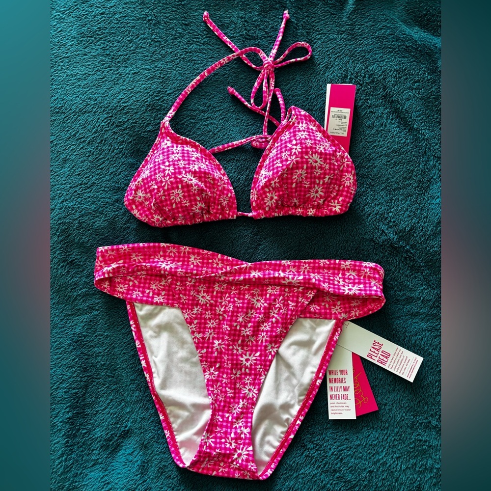 Lilly Pulitzer Pink Patterned Bikini - Picture 2 of 6